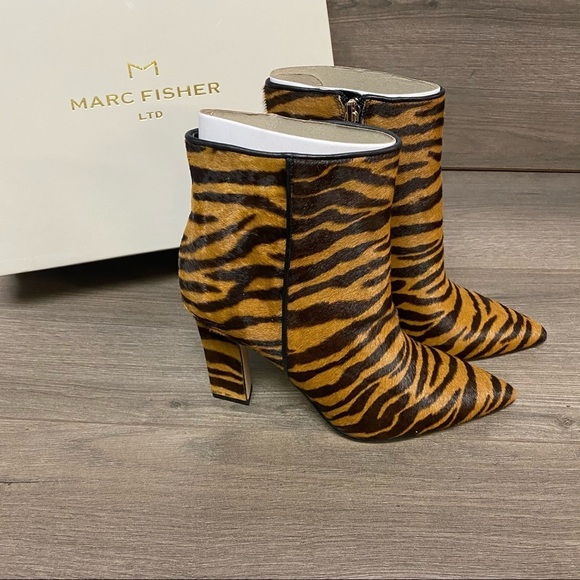 Marc Fisher | Mayaely Calf Hair Heeled Booties NEW - Picture 2 of 11